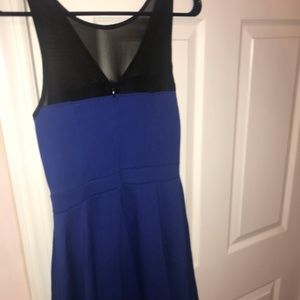 Blue Flare Mesh Skater Dress